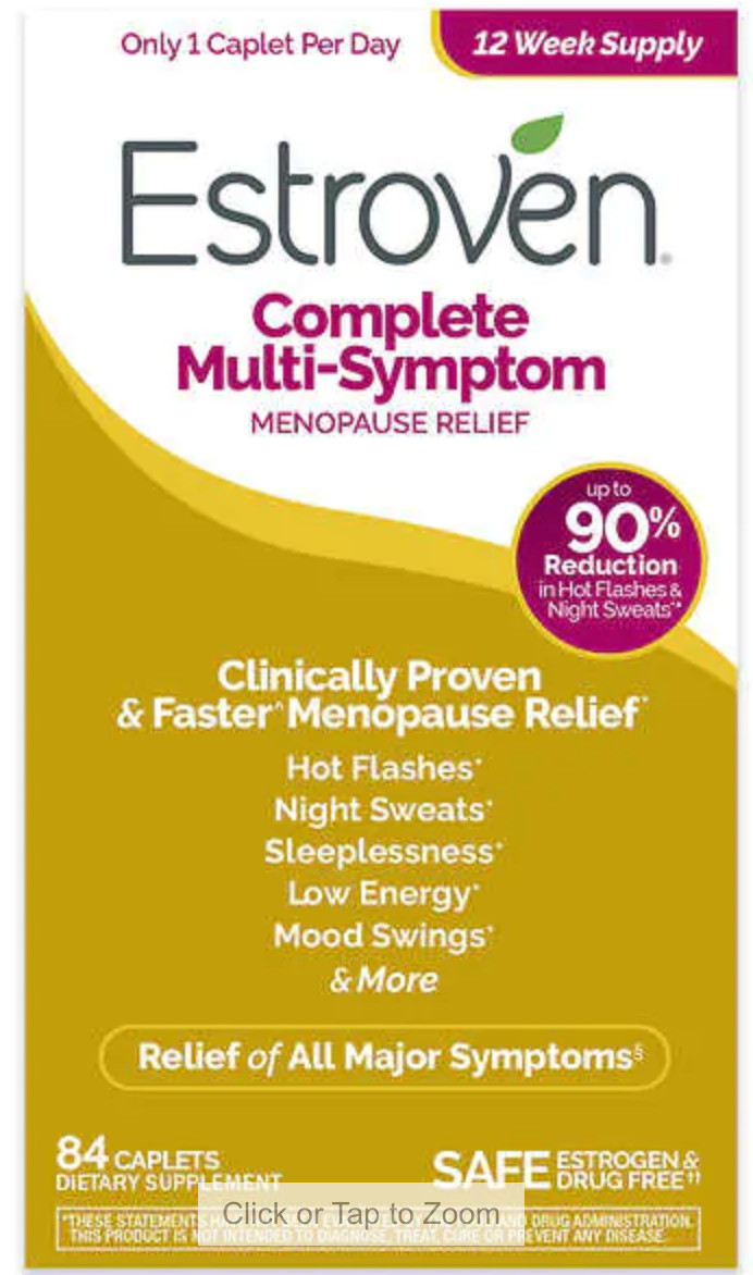 Estroven Complete Multi-Symptom Menopause Relief,84 Caplets,EXP 05/26