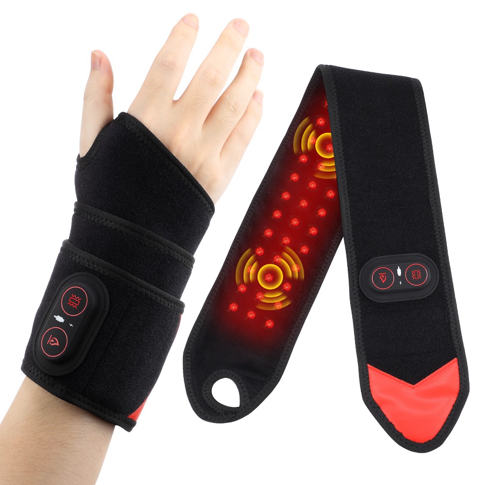 Electric Infrared Heated Wrist Wrap Brace Hand Massage Vibration for Pain Relief