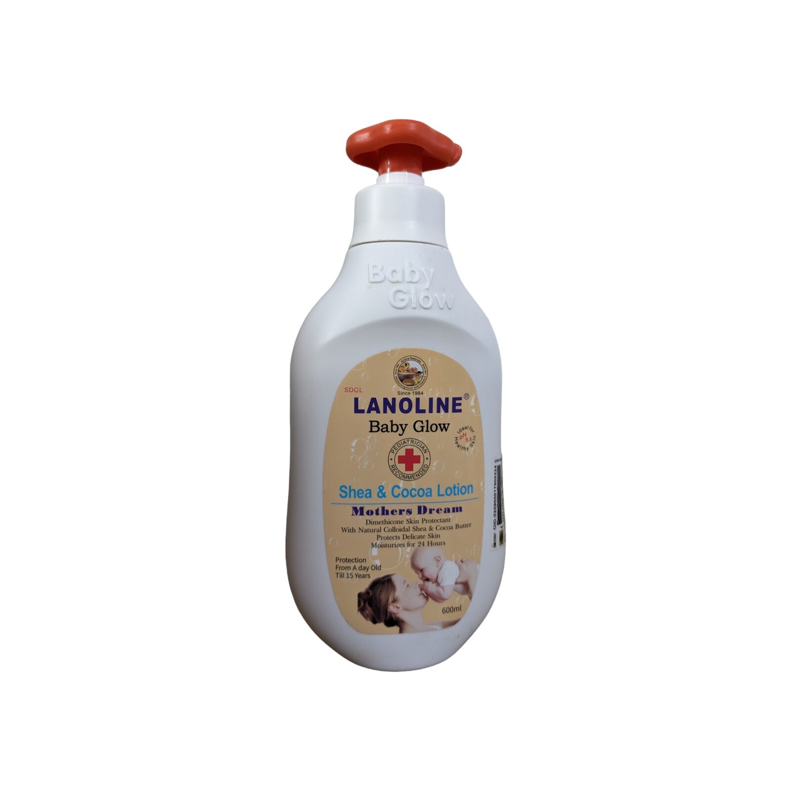 Lanoline Baby Glow Shea Butter & Cocoa Lotion 600ml. Protects From Day Old-15yrs