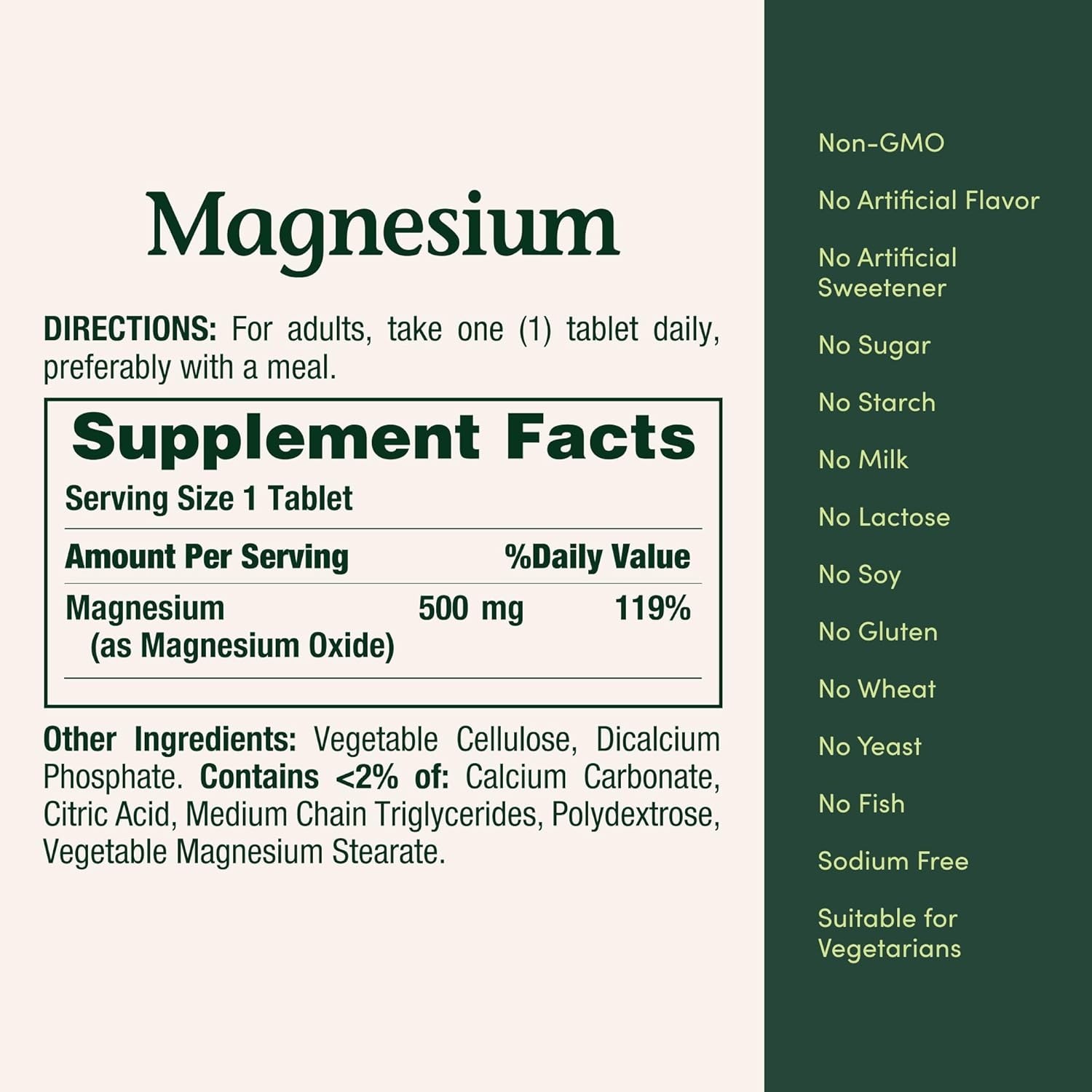 Nature’s Bounty Magnesium Supplements 500 Mg 200 Count (Pack of 1) for USA
