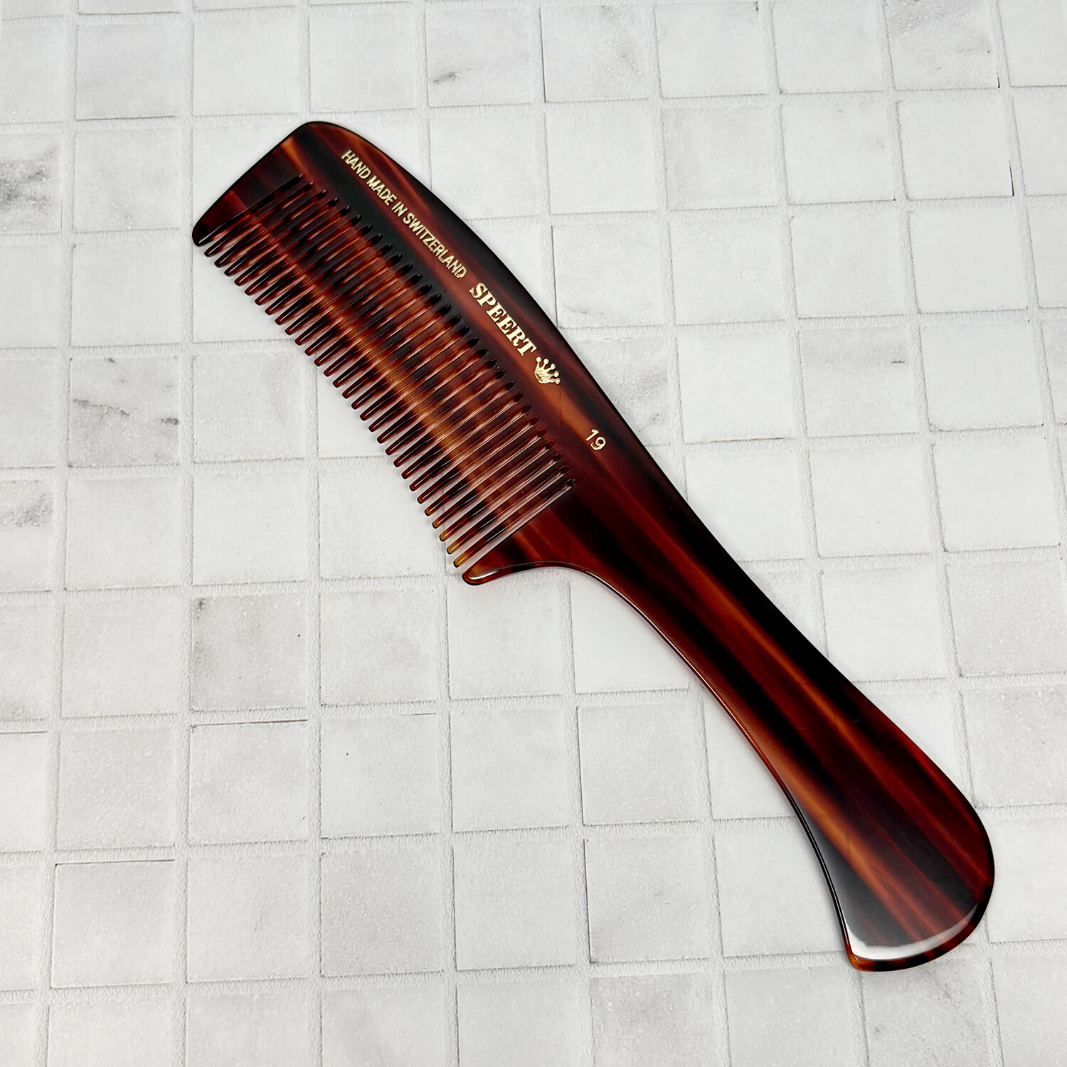 Speert Handmade Swiss European Comb Style #19 7.38″Inches Havana Brown Tortoise