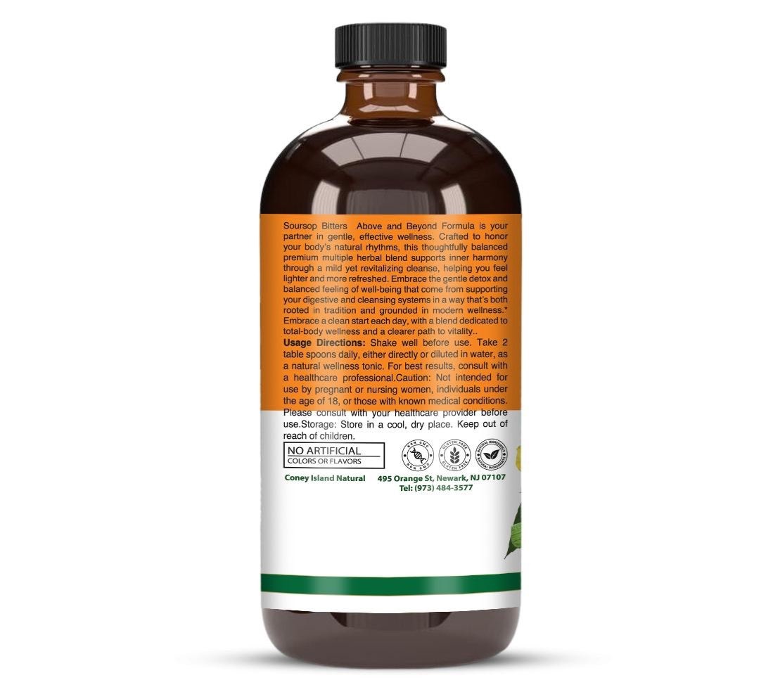 Turmeric Soursop Blend Liquid living Bitters 16 oz made in USA Premium Herbs