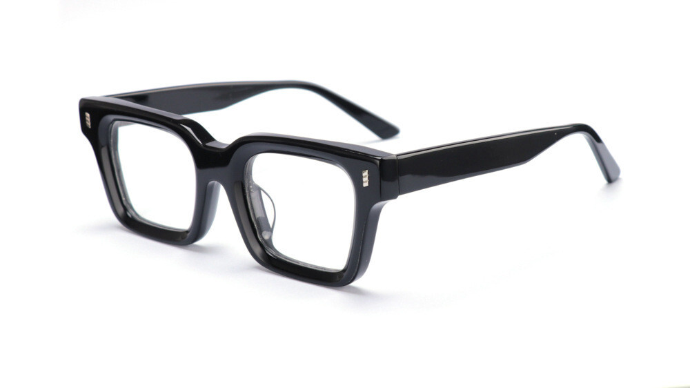 Thick Acetate Square Retro Eyeglasses Frames for Women Men 48 23 148mm Glasses