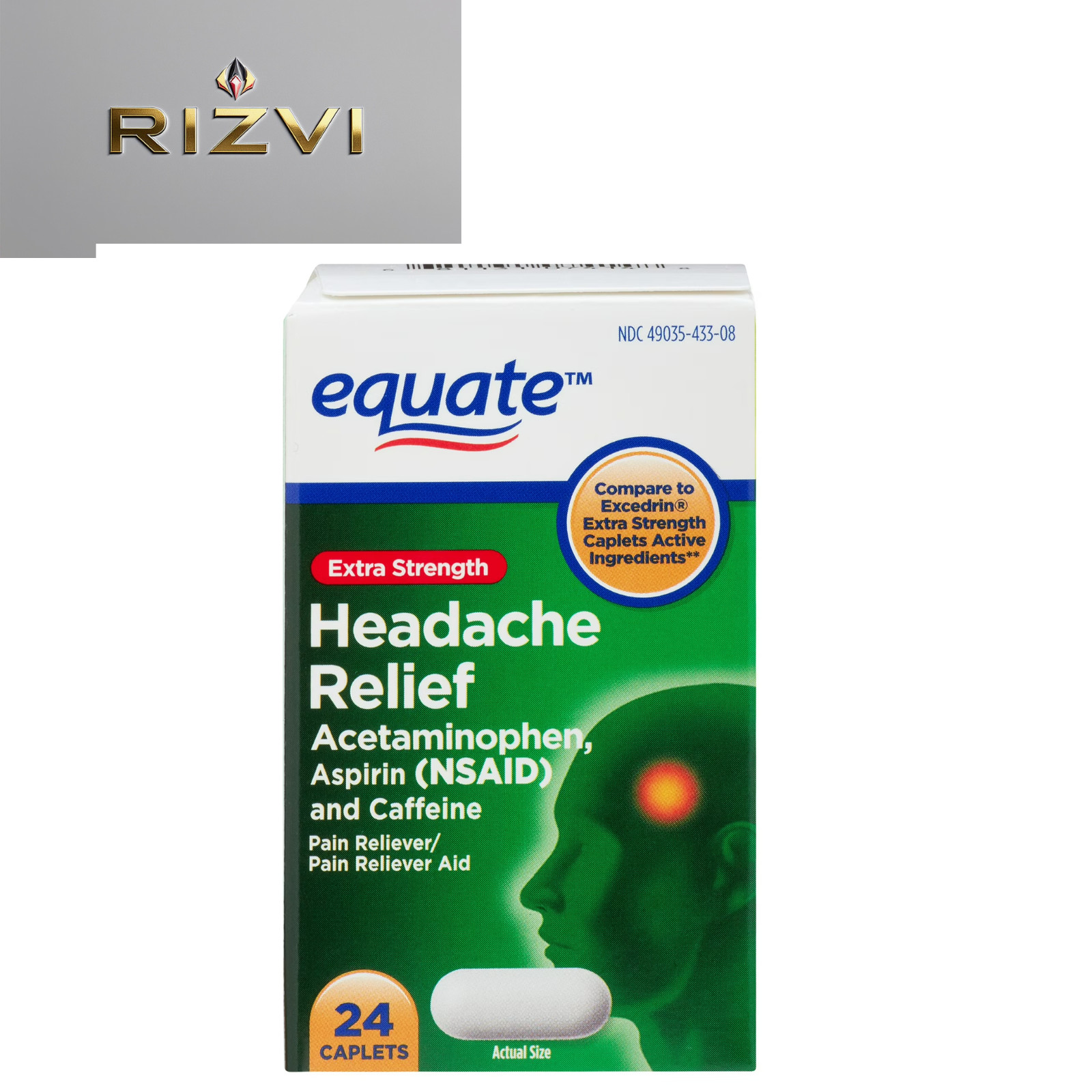 Equate Extra Strength Headache Relief Caplets, 24 Count (pack 1)