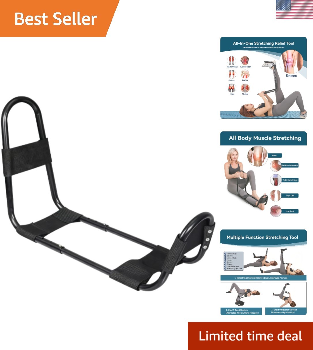 All-in-One Adjustable Hamstring Stretcher for Ultimate Flexibility & Comfort