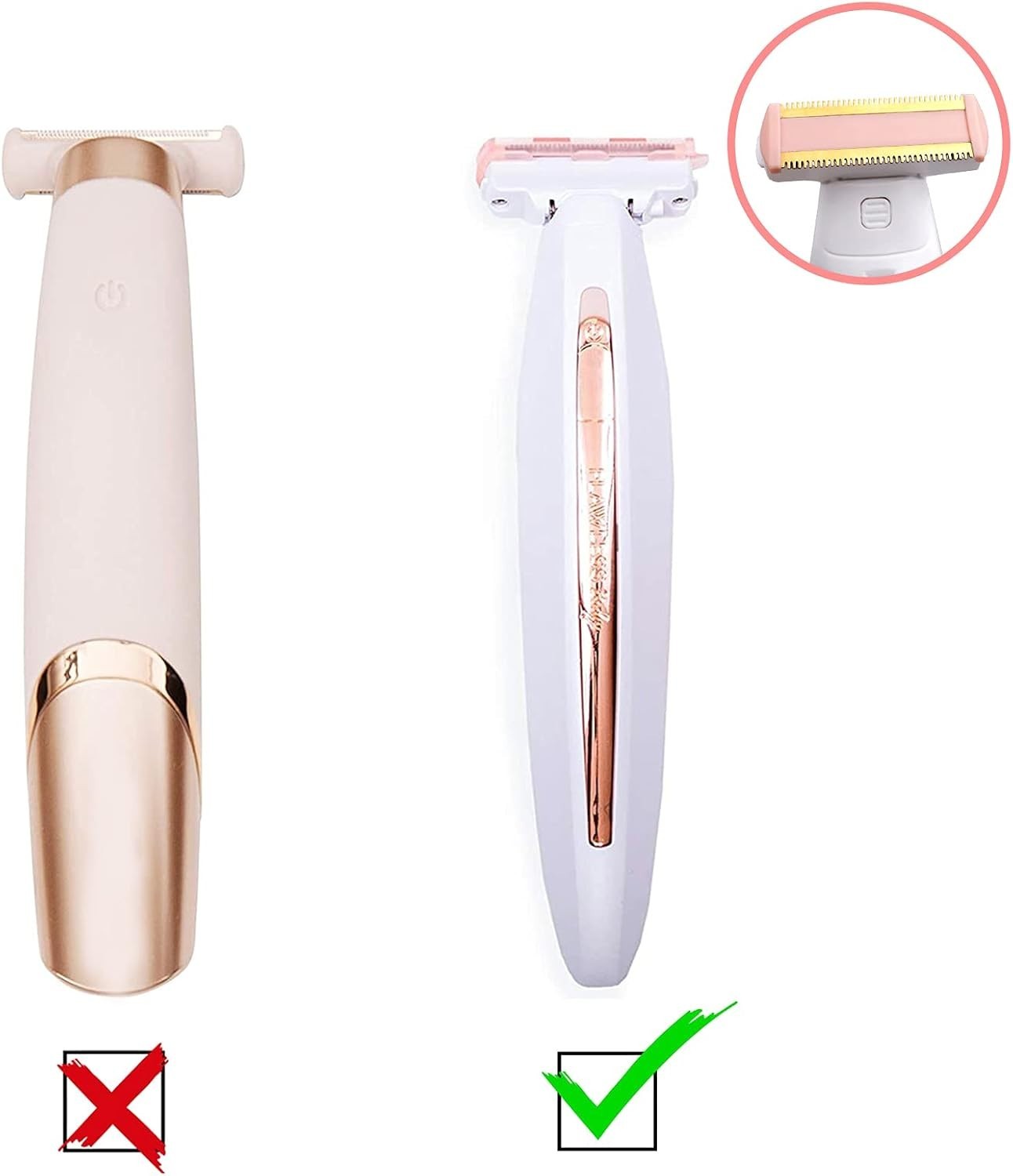 Ladies Rechargeable Trimmer Heads 2PCS & Storage Bag for Easy Travel and Use