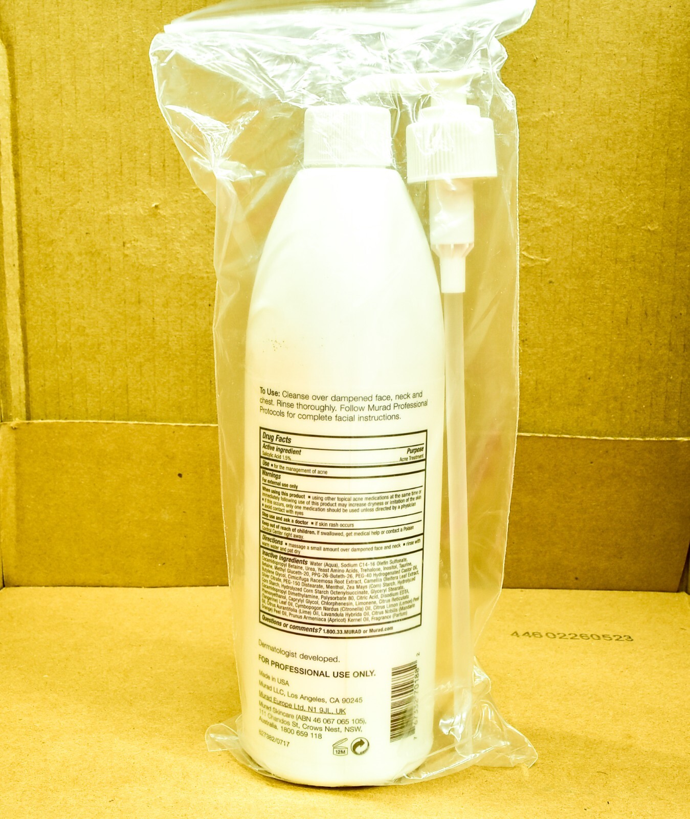 Murad Clarifying Cleanser Acne Control Professional Size 16.9oz/500ml EXP 2025