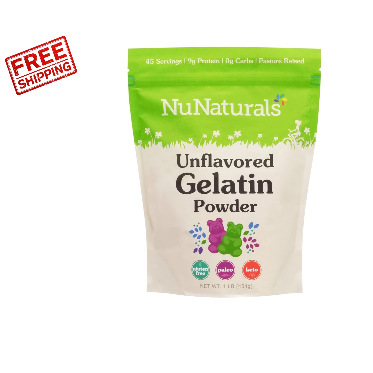 High-Quality Unflavored Beef Gelatin Powder, 16 oz – No Additives, Just Goodness