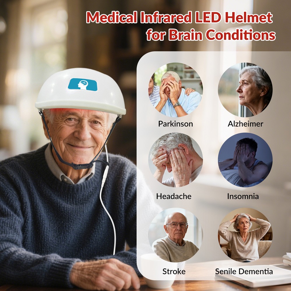Dawfek 810nm Near Infrared Light Therapy Device PBM Helmet For Parkinson Stroke