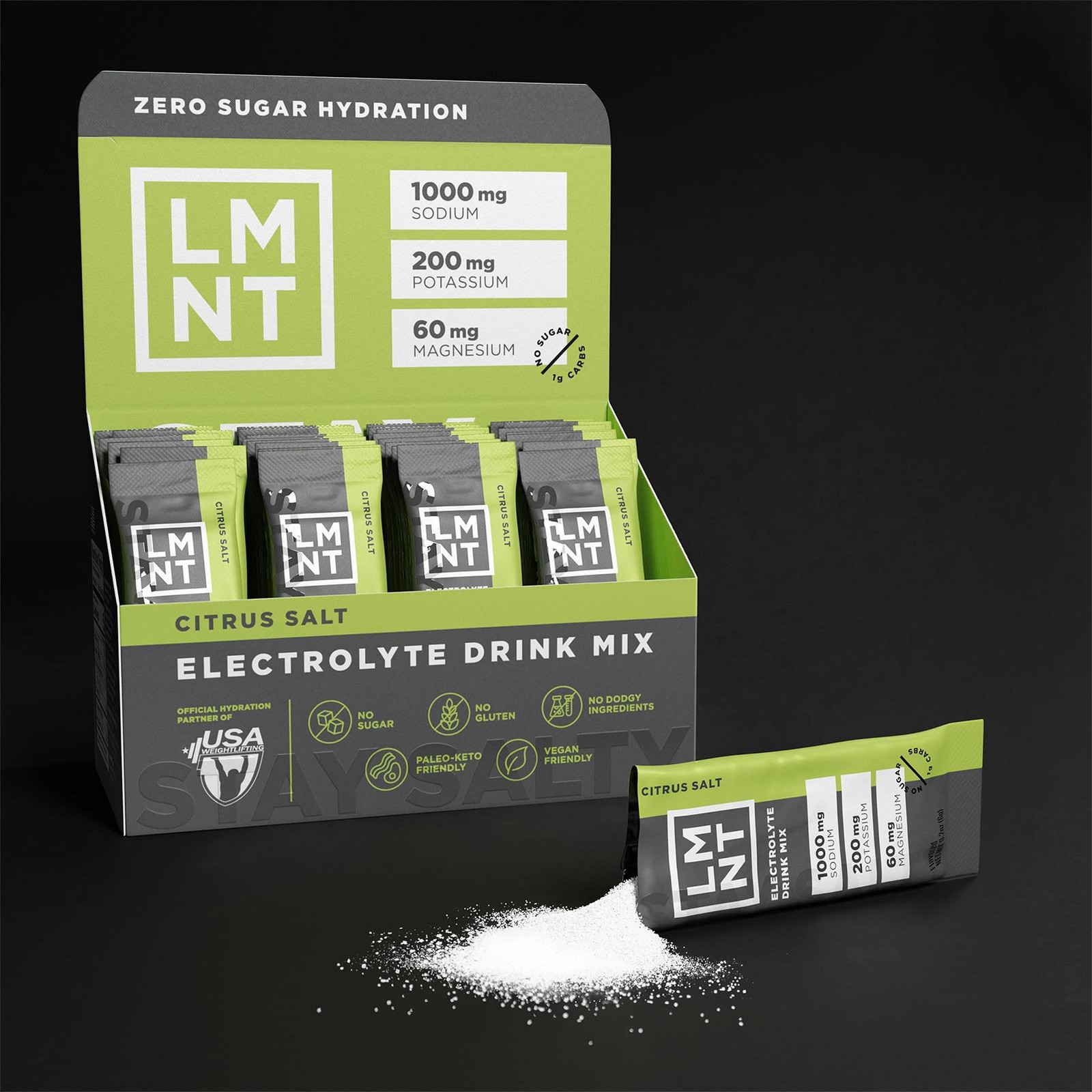 LMNT Electrolytes: 30-Pack Citrus Salt | NEW | ZERO-Sugar