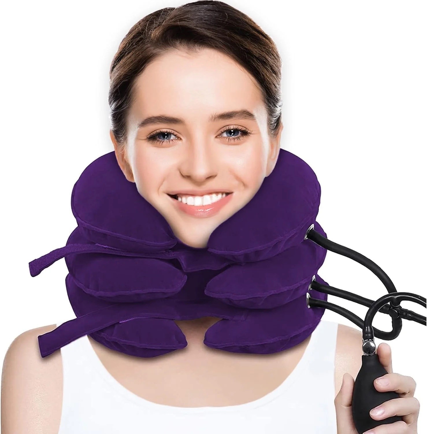 Inflatable Cervical Traction Device Neck Pain Relief Adjustable Neck Stretcher