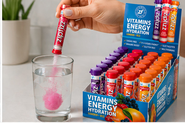 2 Pack ZIPFIZZ Multi-Vitamin Energy Hydration Drink Mix Variety Pack 30 Tubes