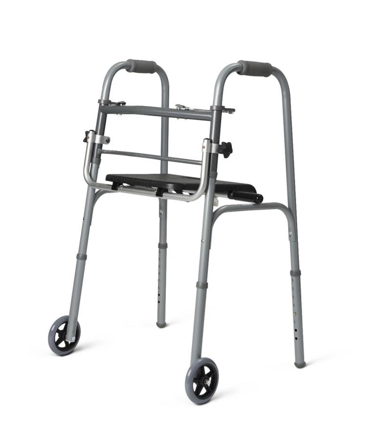 Medline Folding Walker Seat Replacement, Black, 300 LB Capacity, 2 Count, G07872