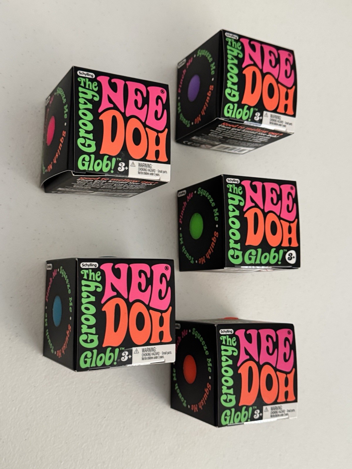 Nee Doh NeeDoh Squishy The Groovy Glob! Full Set LOT OF 5 All Colors ✅FAST SHIP✅