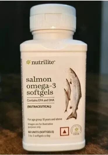 Amway Nutrilite Salmon Omega-3 (60 Softgels) For Brain Heart Joints Health