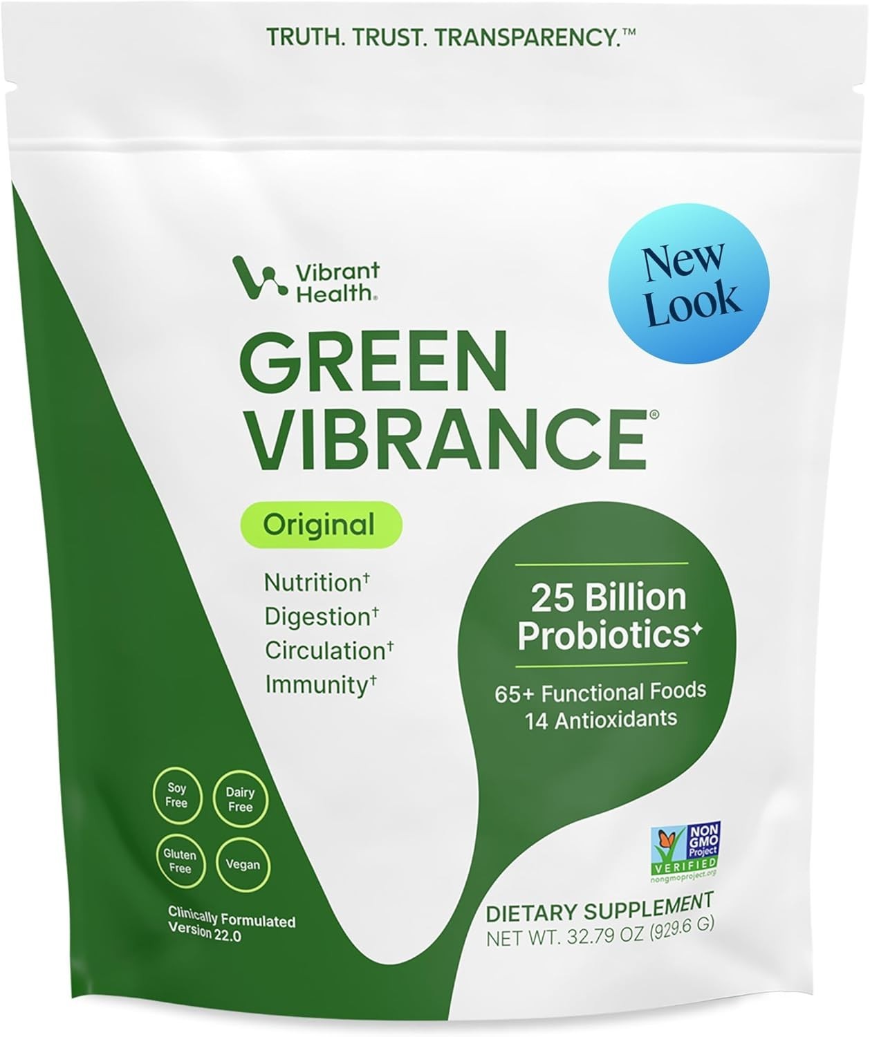 Vibrant Health Green Vibrance 65 Superfoods 25B Probiotics 83 Servings Powder