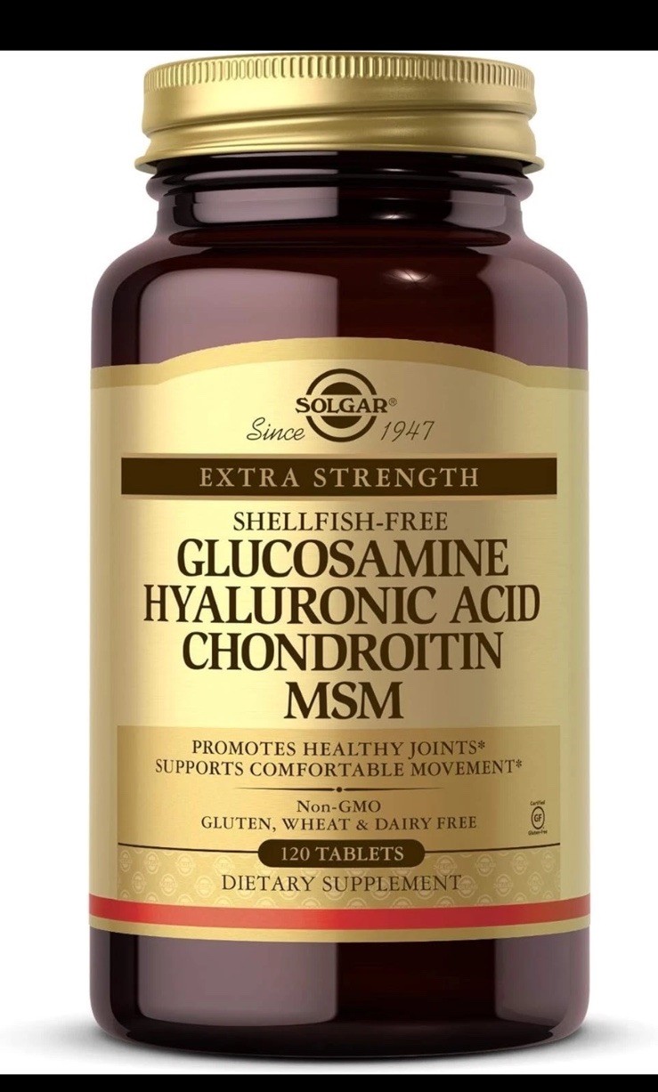 Solgar, Glucosamine Hyaluronic Acid Chondroitin MSM, 120 Tablets EXP 2/2027