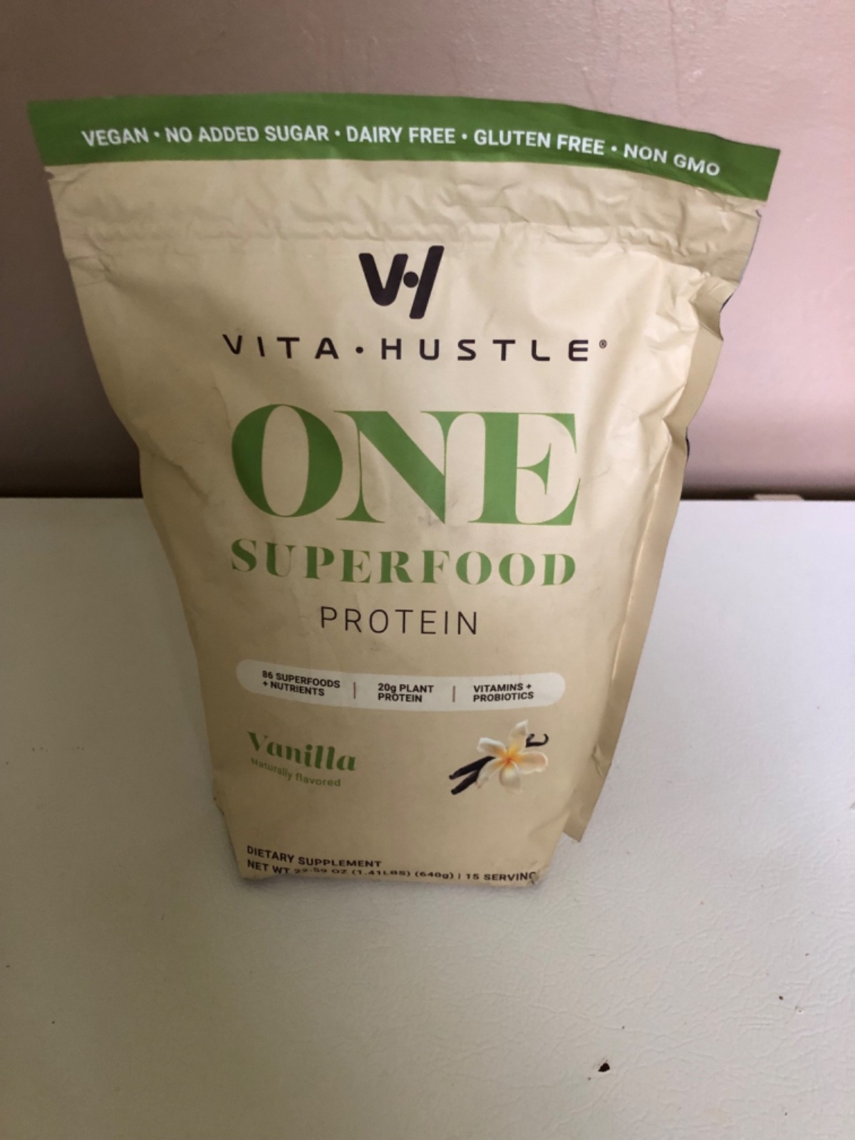 Vita Hustle ONE Superfood Protein Vanilla Shake 1.4lb/ 15 Servings