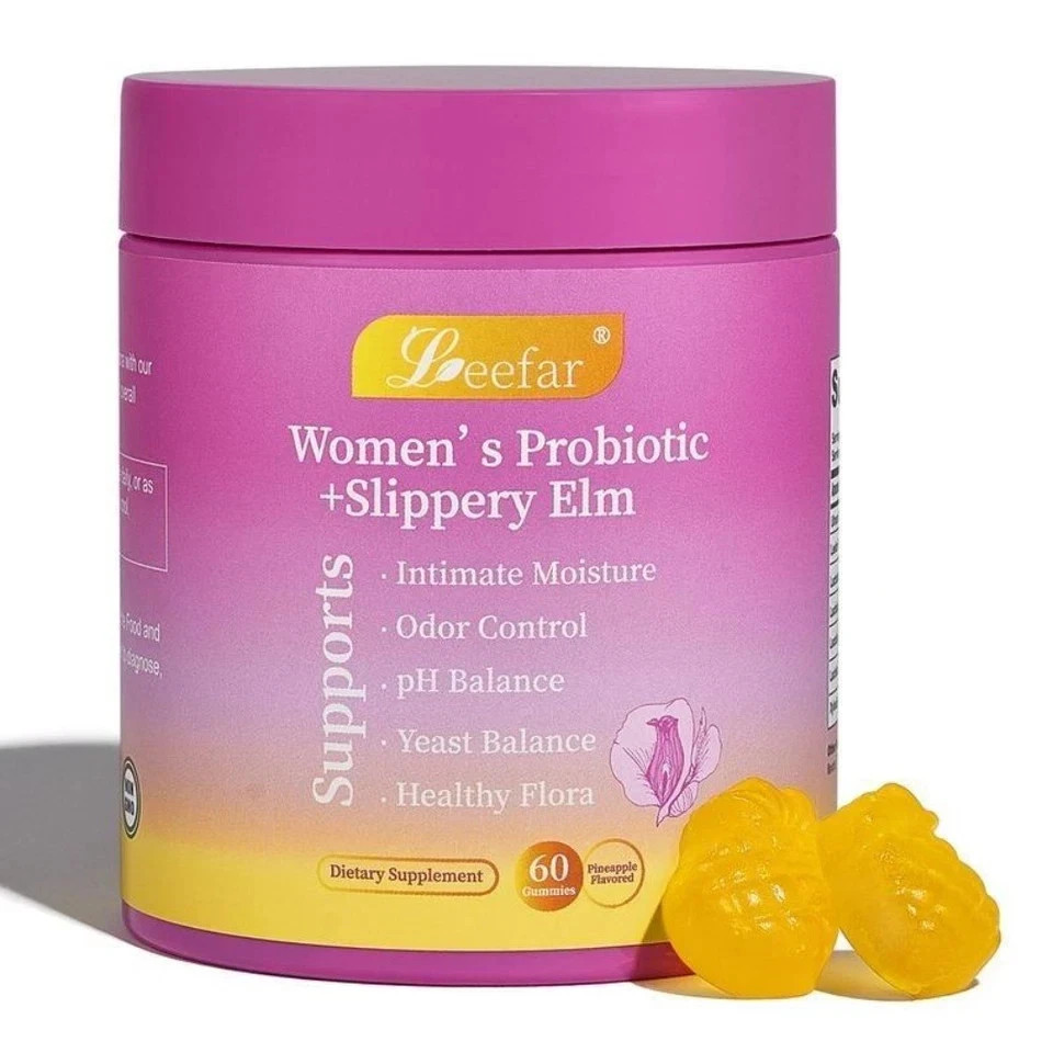 Leefar Gummies Slippery & Elm Pineapple 60 Probiotic Women’s 60 Capsules Updated