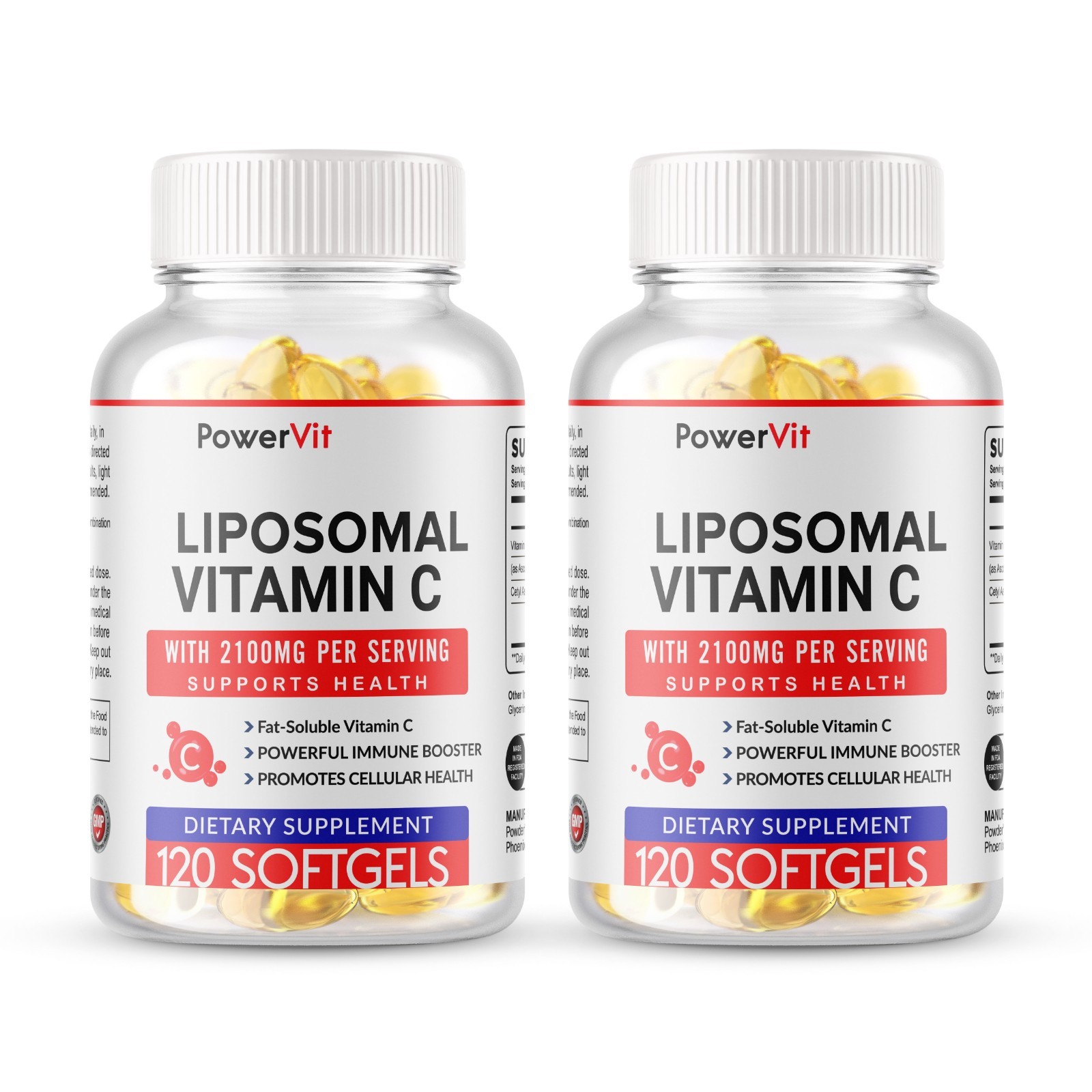 Liposomal Vitamin C 2100mg – 240 Softgels – High Absorption Supplements MADE USA