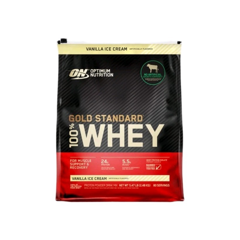 Optimum Nutrition Gold Standard 100% Whey Vanilla Ice Cream 5.47 lb 80 Servings