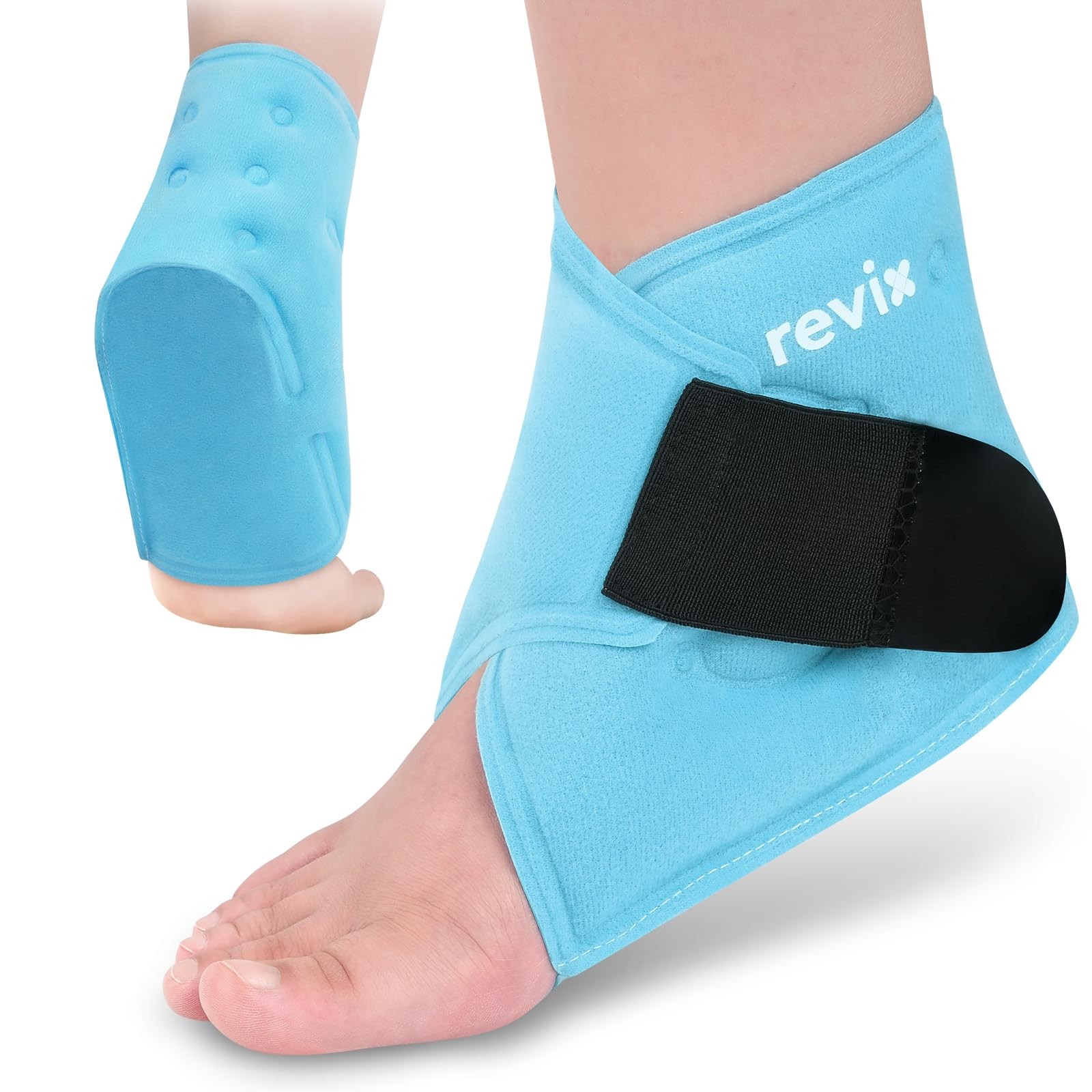 REVIX Ankle Ice Pack Wrap for Plantar Fasciitis & Foot Pain Relief, Reusable …