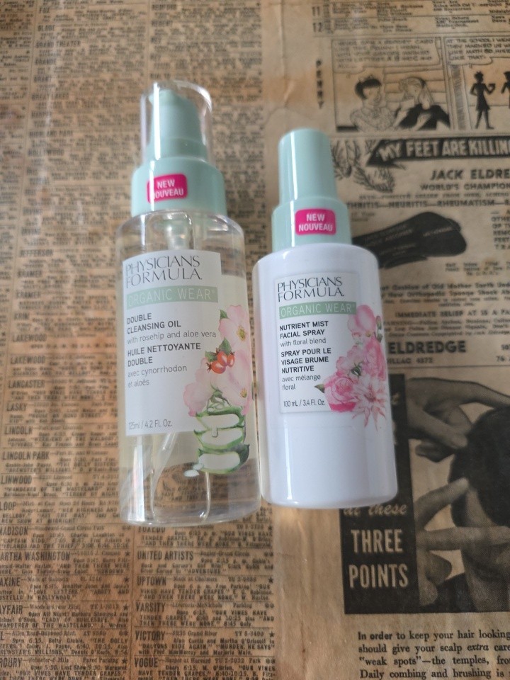 2 PK Physicians Formula Organic Wear Double Cleansing Oil Nutrient Mist 3.4 Oz