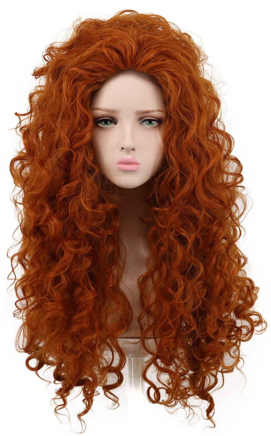 Curly Long Crimped Synthetic Wig Brave Merida Princess Cosplay Halloween