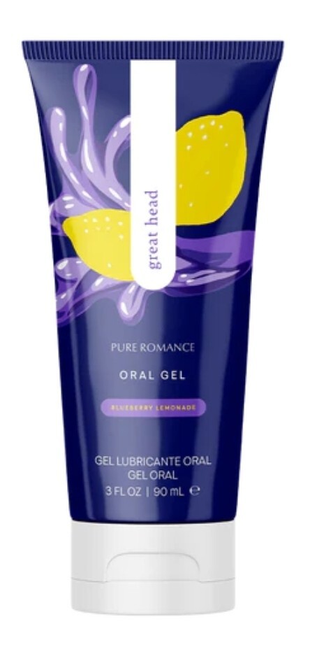 Pure Romance- GREAT HEAD- Oral Gel- Blueberry Lemonade- Relax Gag Reflex