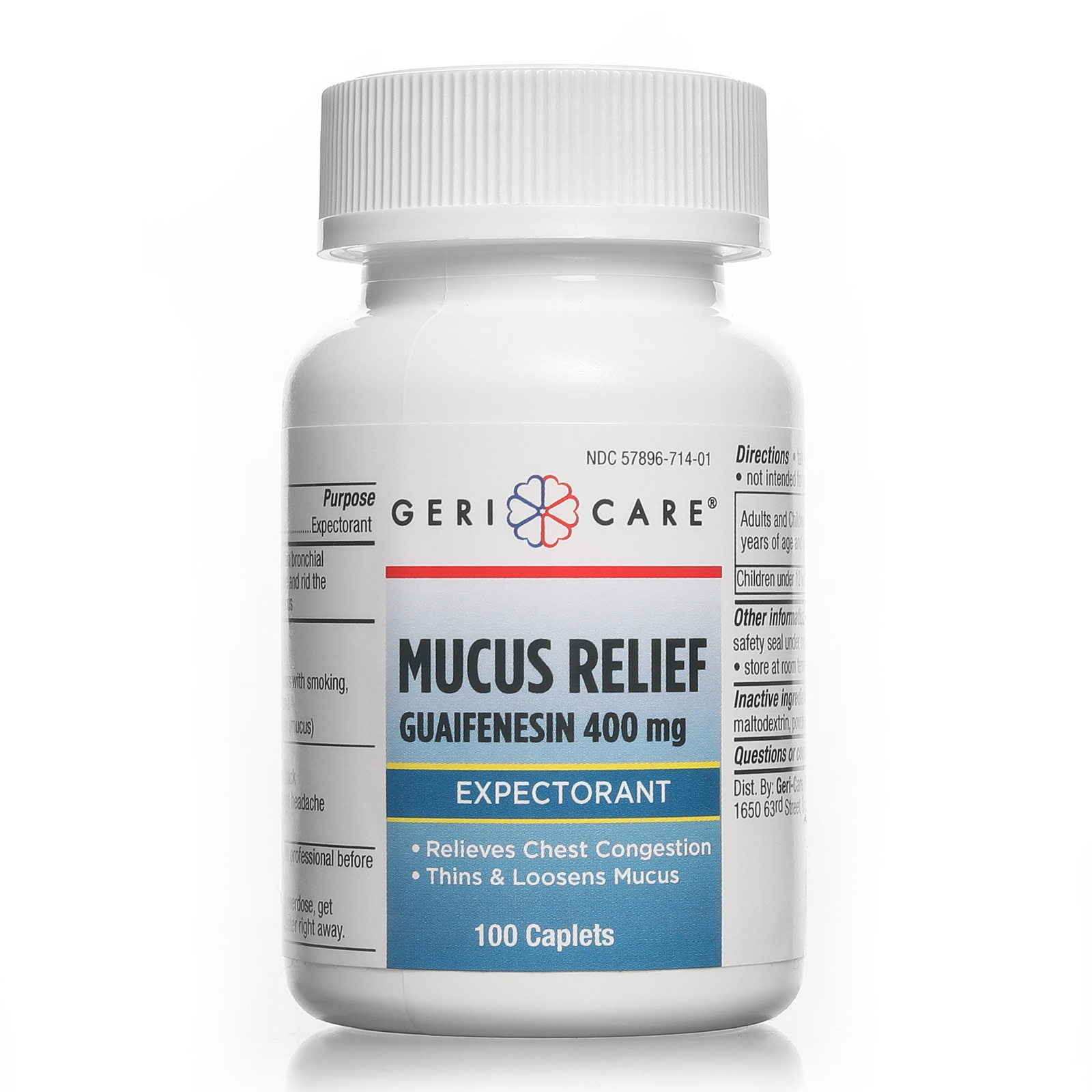 Guaifenesin Expectorant Mucus Relief 400mg Tablets 100ct