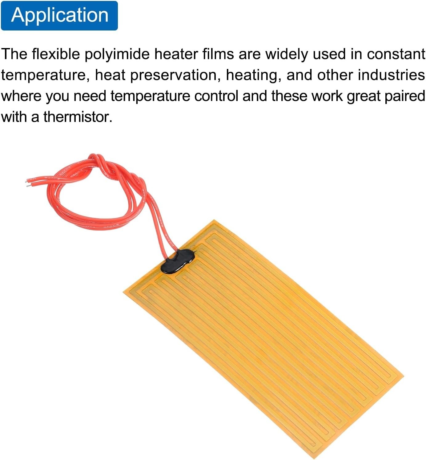 Heater Film Heating Plate, 12V 14W Polyimide Heat Pad, Adhesive PI Heater Ele…