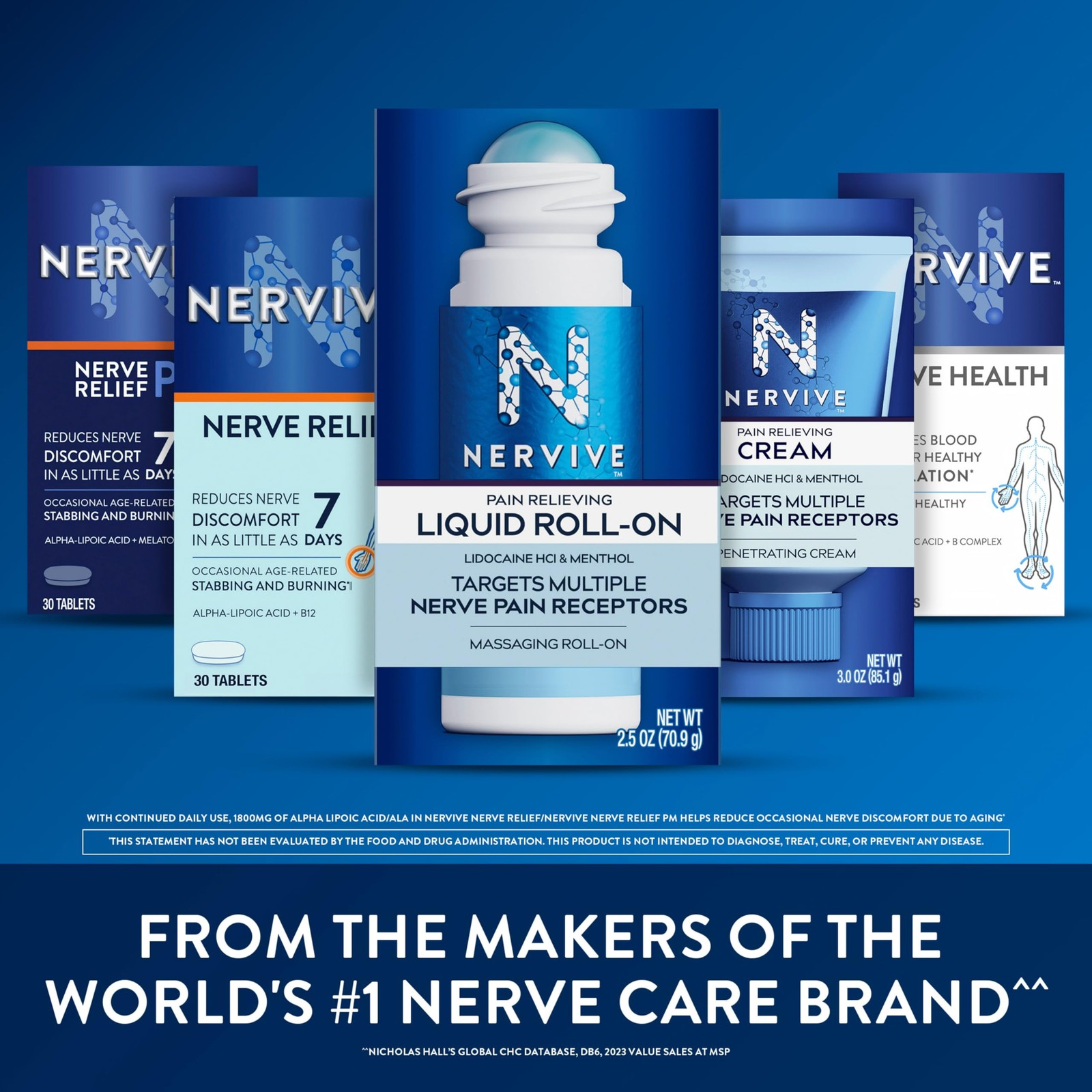 Nervive Nerve Care, Pain Relieving Roll On Liquid, Max Strength No-Mess Topical