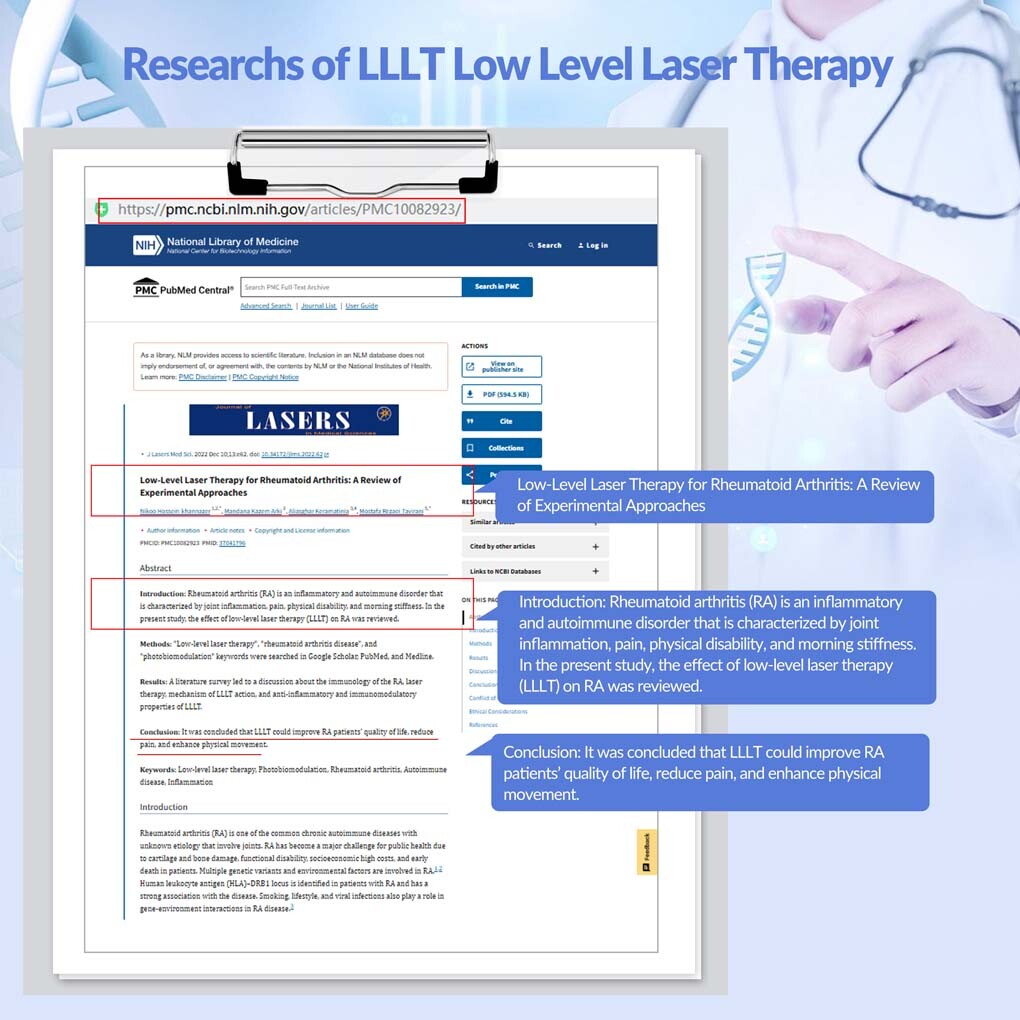 Home Laser Therapy 880mW for Pain Relief & Inflammation 650nm & 808nm Wavelengt