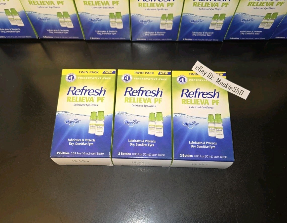 EXP 06/2027! 3 Lot TWIN PACK Refresh Relieva PF PRESERVATIVE-FREE Eye Drops 10mL