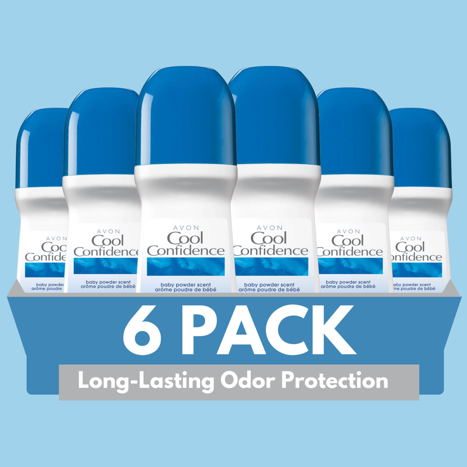 Avon Cool Confidence Roll-On Antiperspirant Deodorant, 2.6 fl oz (6-Pack)
