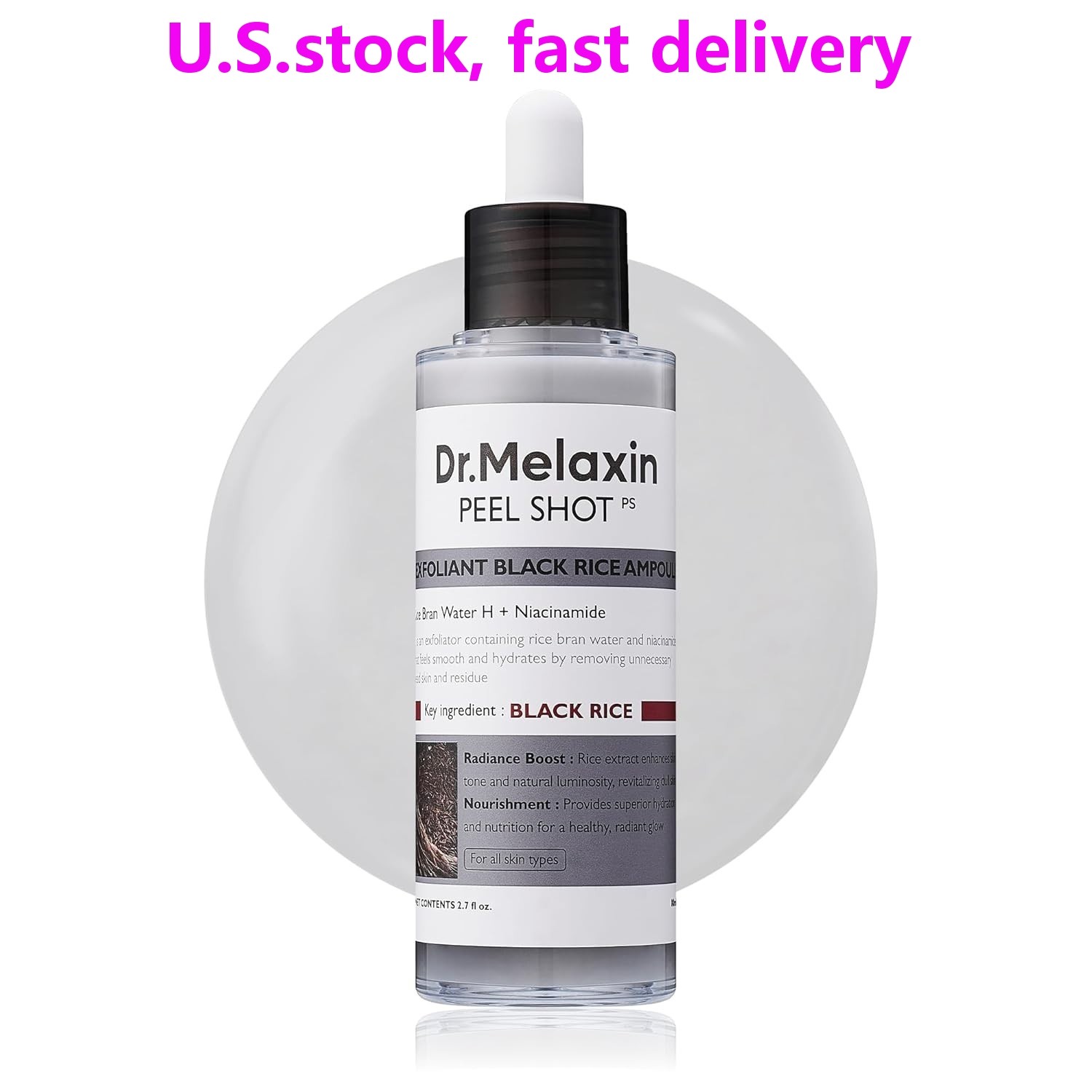 [ Dr.Melaxin ] Peel Shot Glow Black Rice Peeling Ampoule 80ml / 2.7 fl.oz.