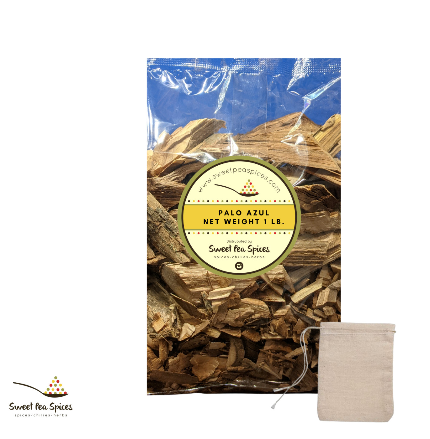 Palo Azul 1 lb Kidneywood Blue Stick Detox Bulk – Includes Cotton Muslin Tea Bag