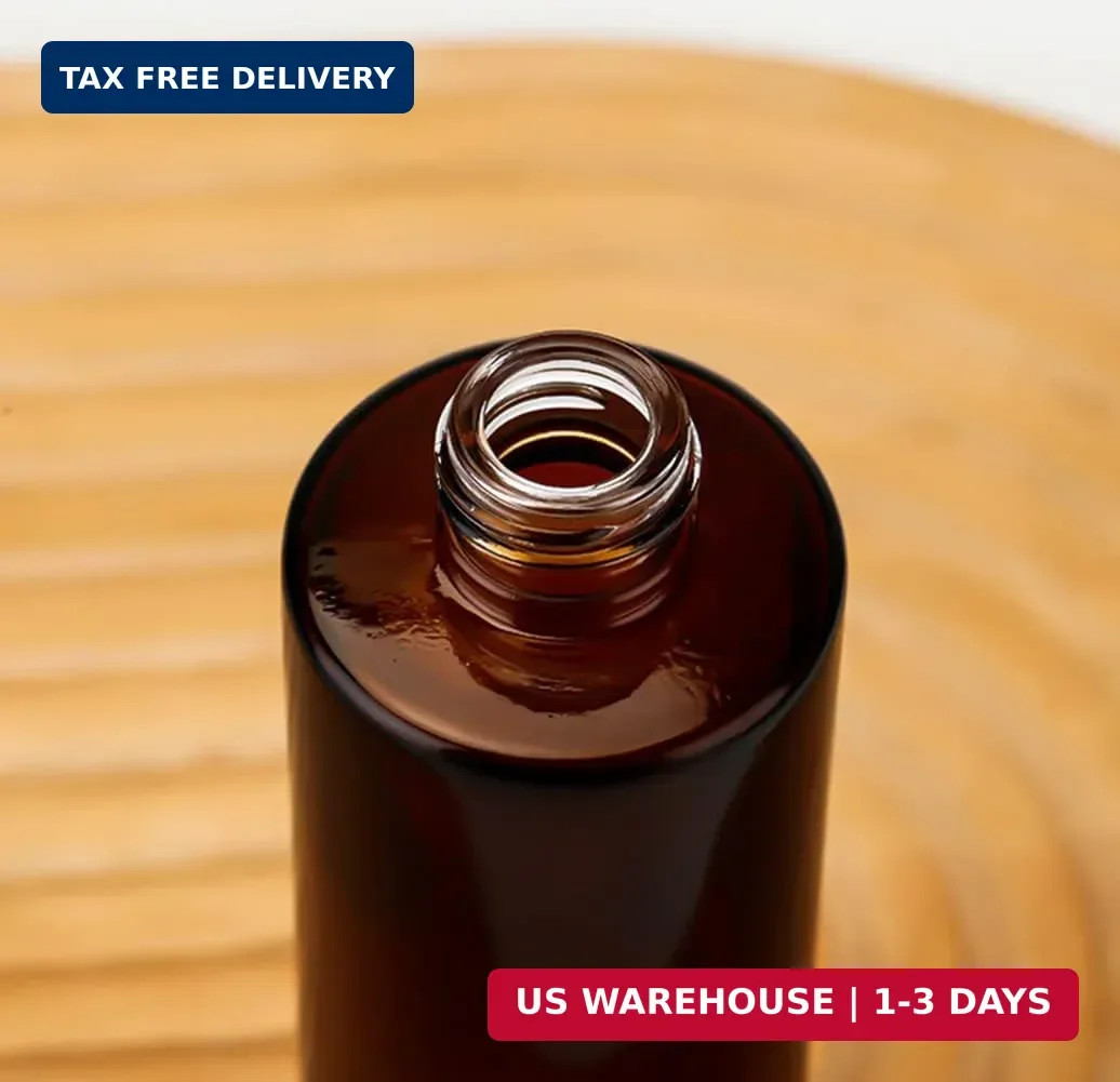 2PCS 120ML/4oz Empty Amber Glass Lotion Pump Bottles Dispenser with Press Pump H