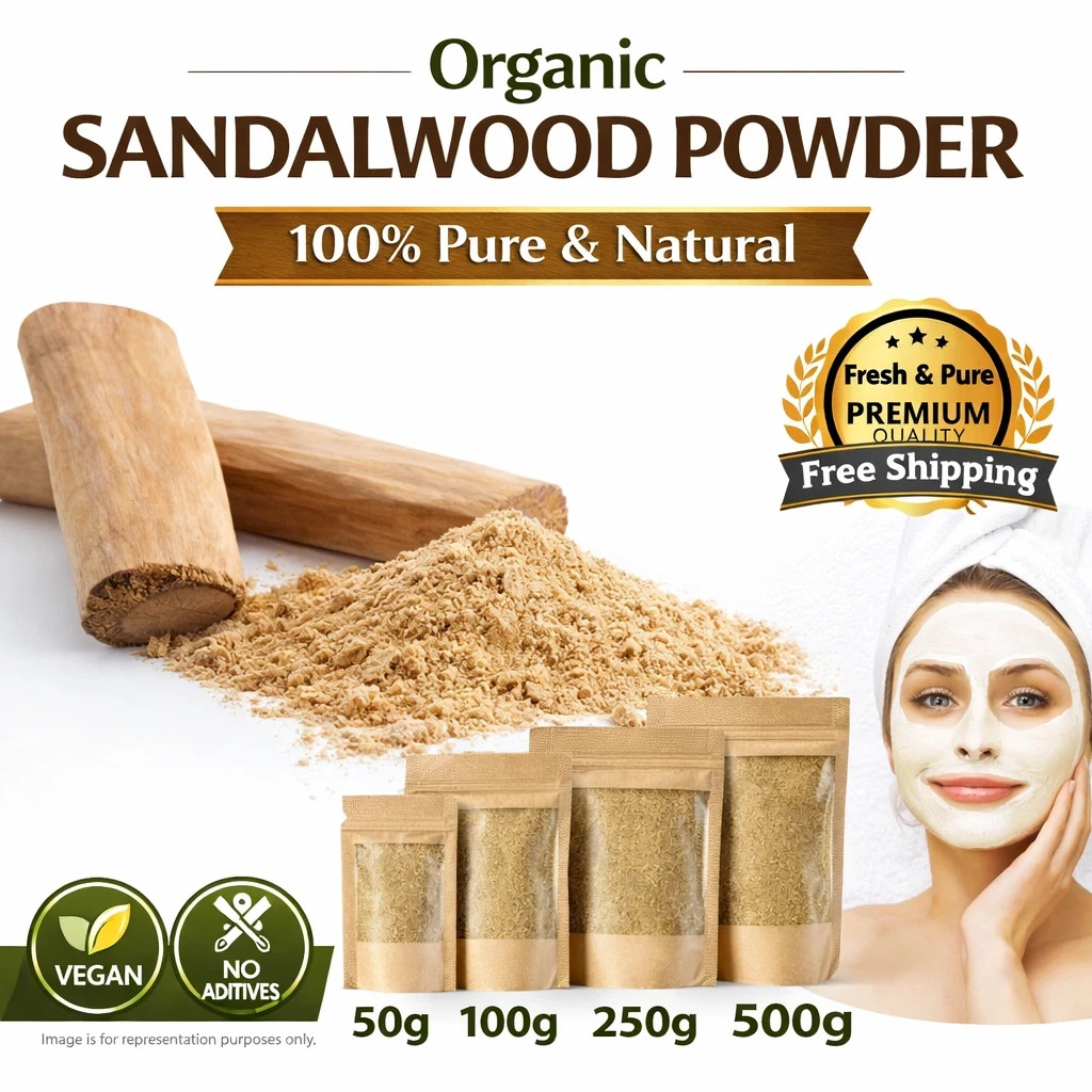 Organic Sandalwood Powder 100% Pure Natural Chandan Free Shipping