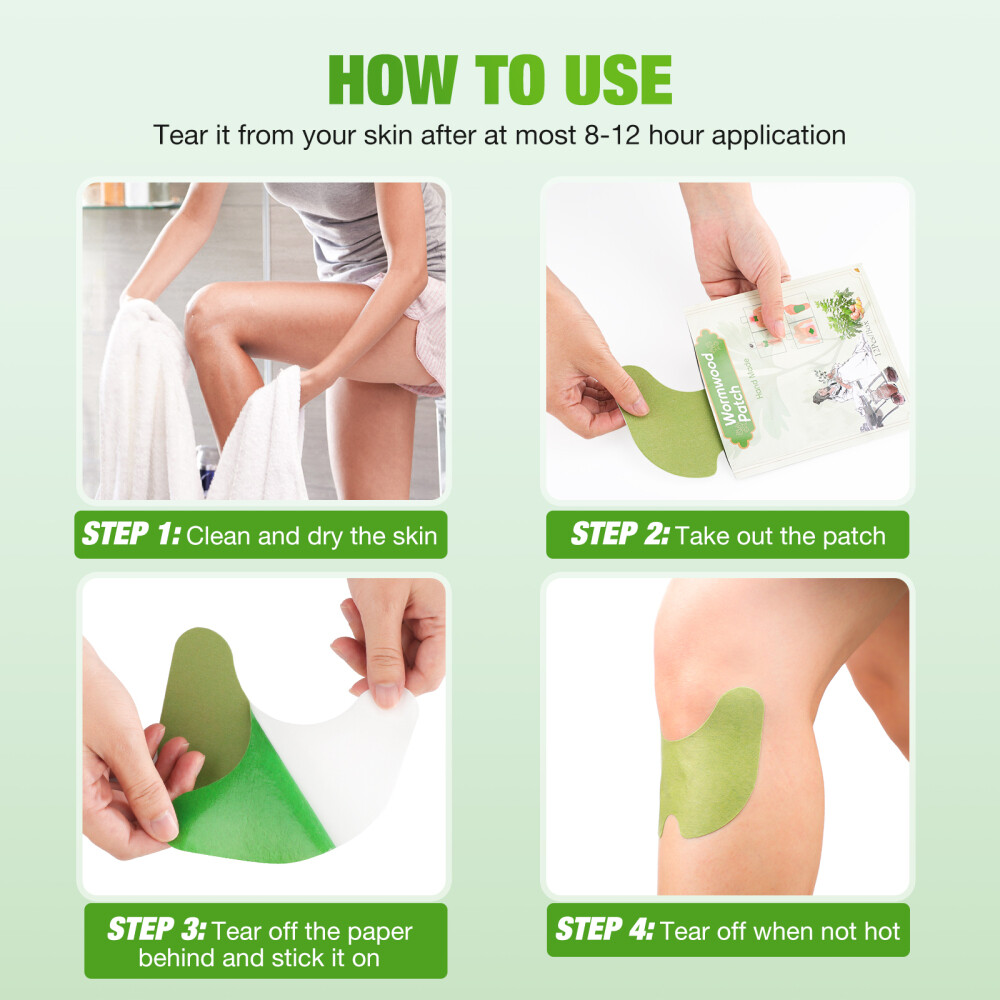 120Pcs Herbal Knee Patch Wormwood Plaster for Knee Support & Muscle Pain Relief