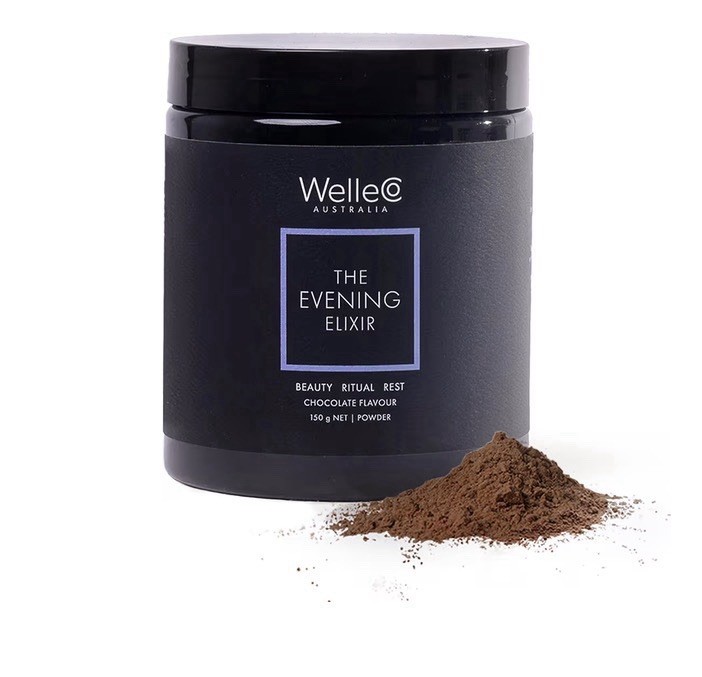 WelleCo Evening Elixir Chocolate Powder Dietary Supplement 5.3 oz Vegan