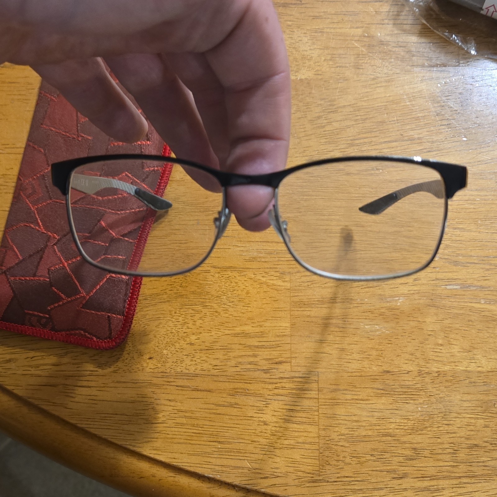 Ray-Ban Half Rim Solid Black Metal Eyeglasses Frames Unisex Adults