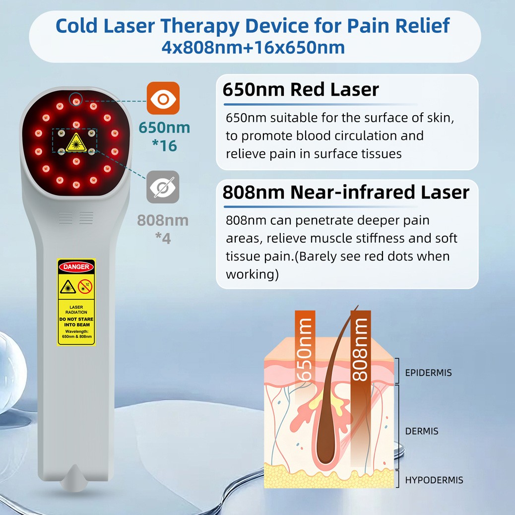 880mW Cold Laser Therapy Device for Pain Relief Arthritis Tennis Elbow Human Pet