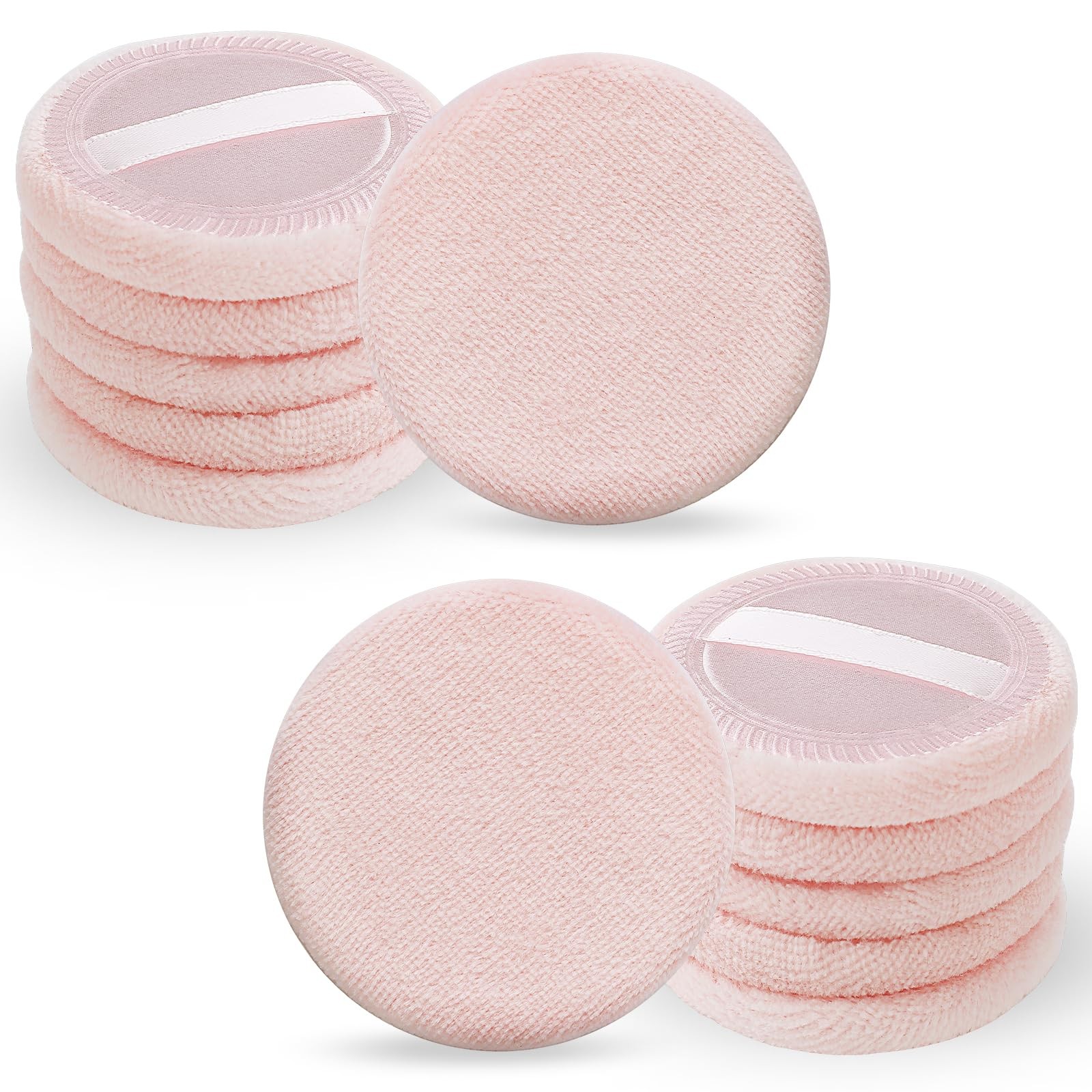12 Pcs Round Powder Puffs Setting Puff 1 Count (Pack of 12), pink