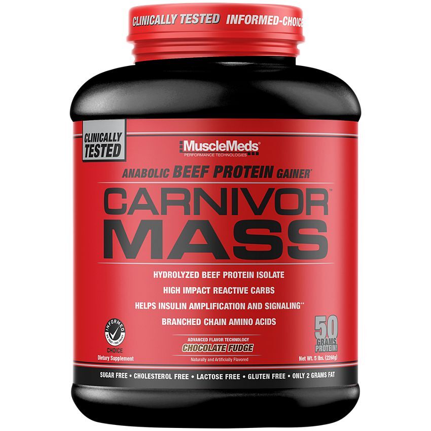 MUSCLEMEDS CARNIVOR MASS (6 LB) beef gainer protein – Pick Flavors