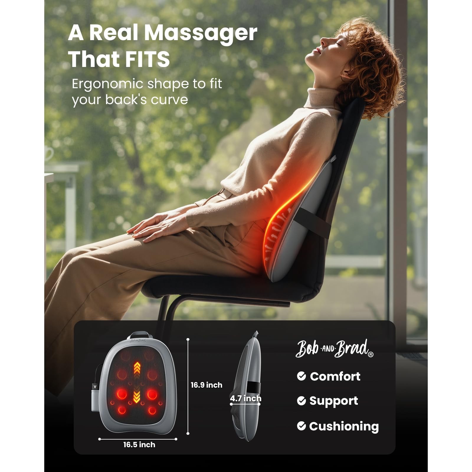 Bob And Brad Back Massager For Pain Relief Deep Tissue Fsa Ezback Pro Corded 4D