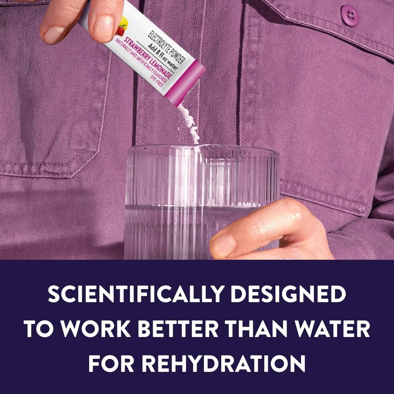 Dye-Free Electrolyte Powder – 8 Pack Strawberry Lemonade Hydration for All Ages