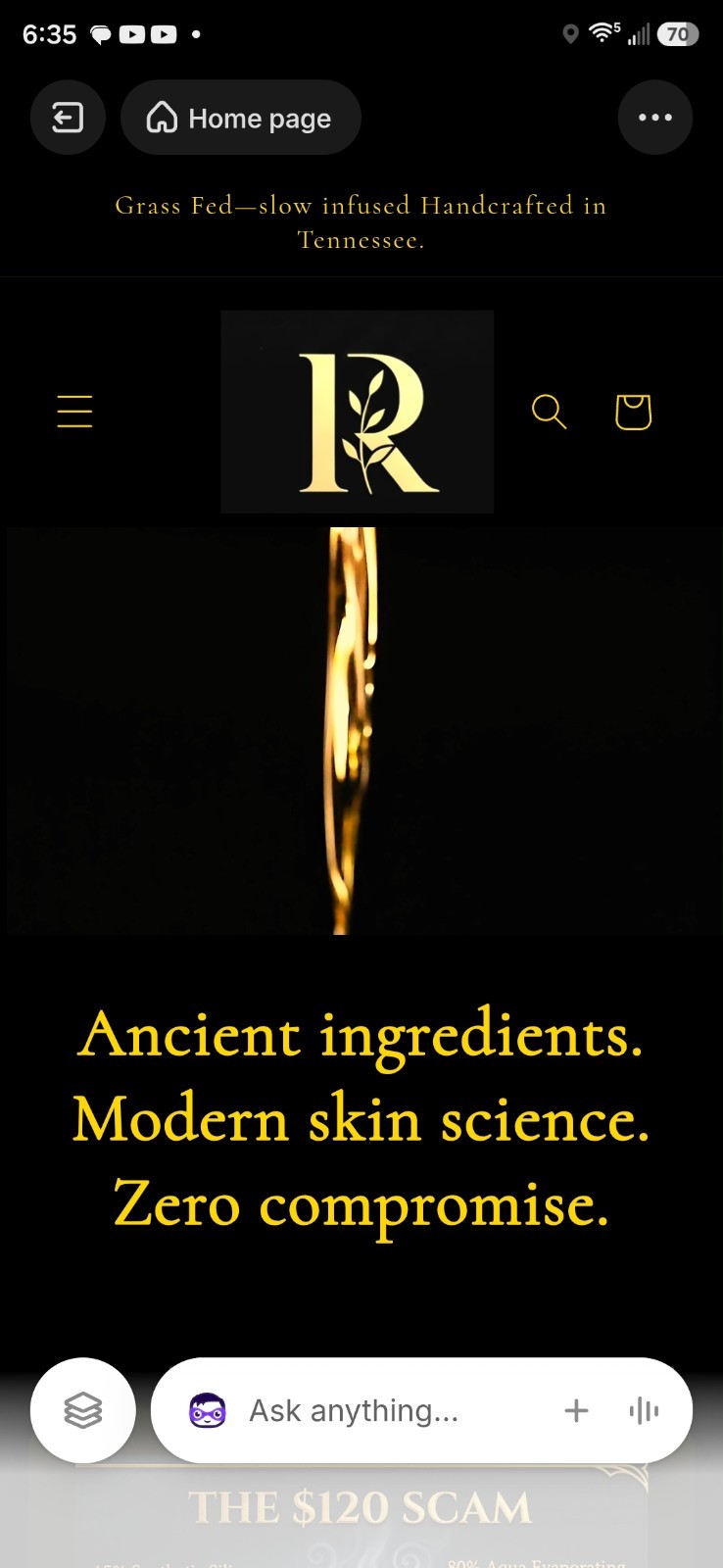 Render & Root No EO Madagascar Vanilla Bean Cellular Calm Eczema Red Faces 2oz