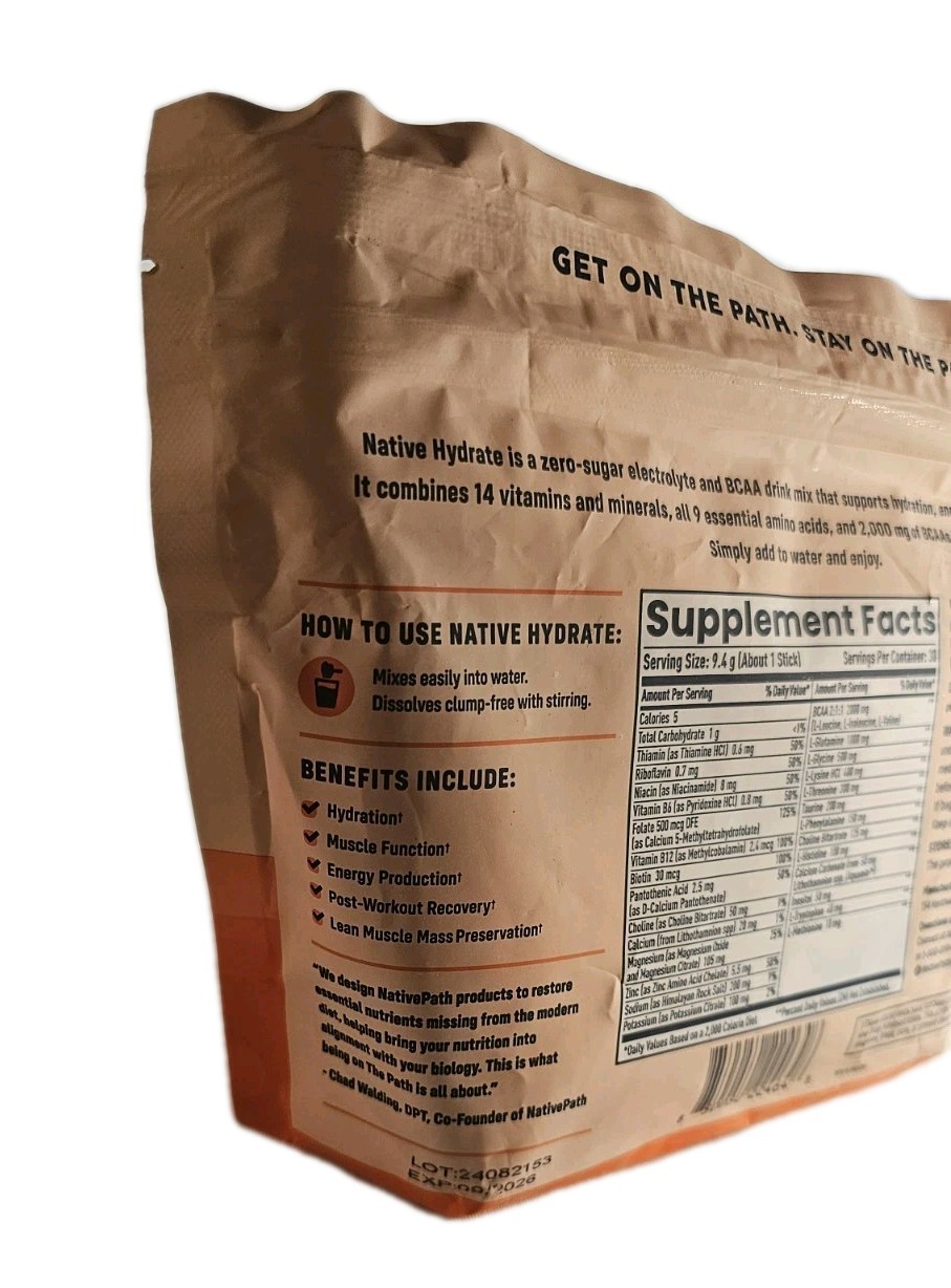 Delicious Peach/Mango Electrolyte Powder with BCAAs – 30 Servings. Exp 9/2026
