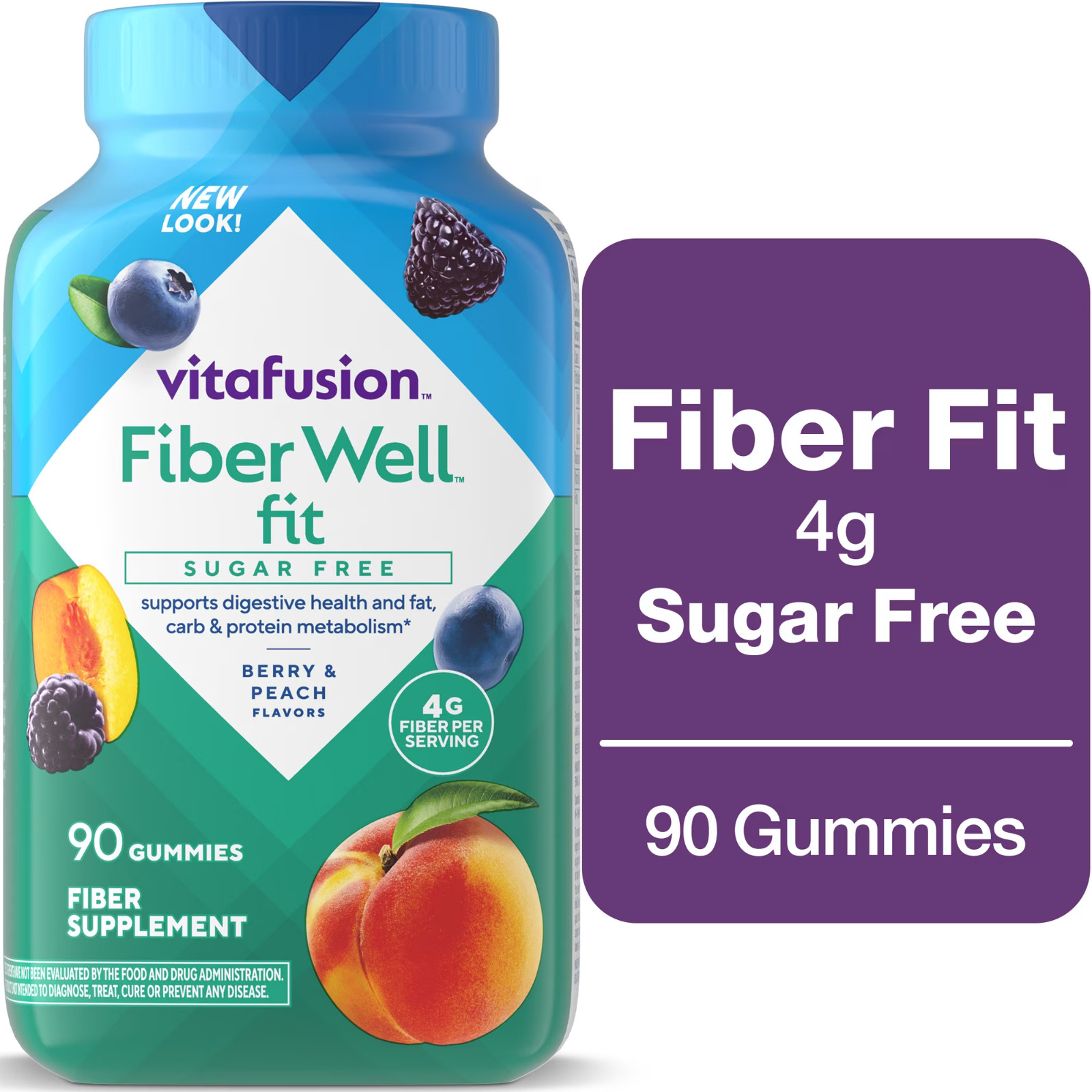 Vitafusion Fiber Well Fit Sugar Free Fiber Supplement 90 Gummies